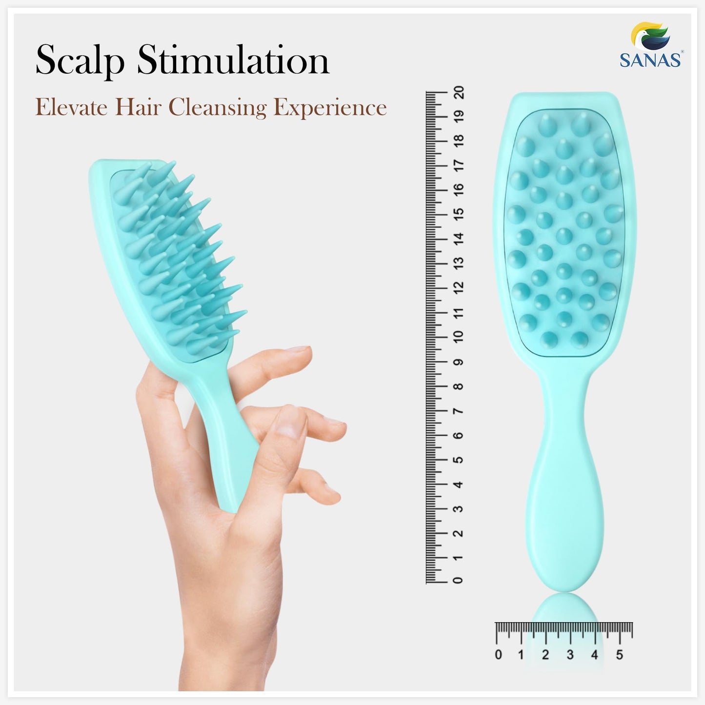 Sanas Scalp Massager Shampoo Hair Brush - 1Pc