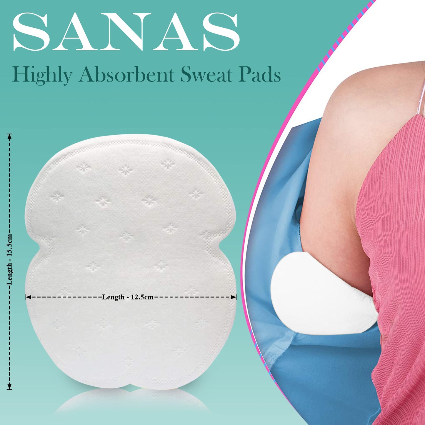 Sanas Underarm High Absorbent Sweat Pads - 10Pcs