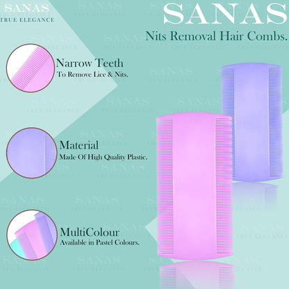 Sanas Fine Teeth Lice Removal Hair Comb - 3Pcs