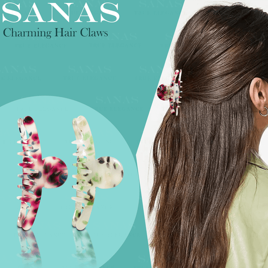 Sanas Resin Hair Claw for Women - 4Pcs