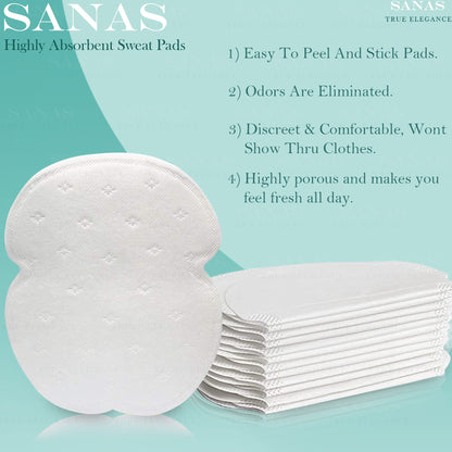 Sanas Underarm High Absorbent Sweat Pads - 10Pcs