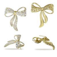 Sanas Crystal Bow Dress Brooch - 1Pc