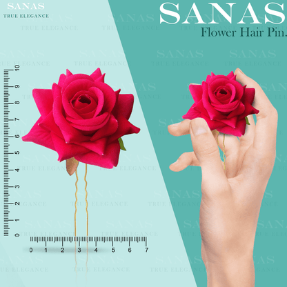 Sanas Artificial Color Roses Pin for Hair - 4Pcs