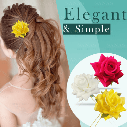 Sanas Artificial Color Roses Pin for Hair - 4Pcs