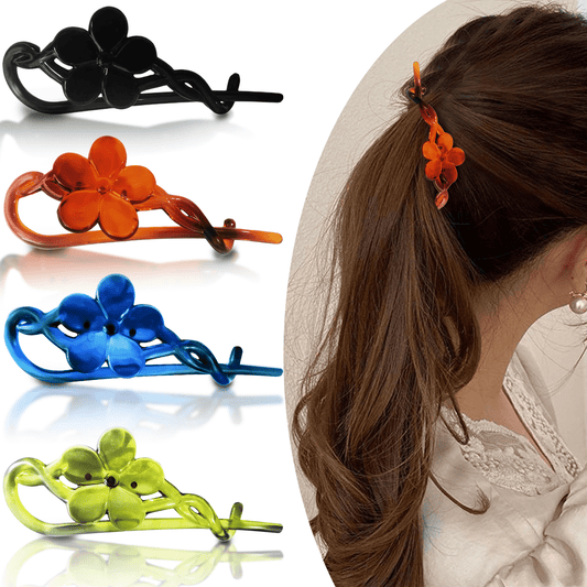 Sanas Flower Twisted Hair Clip - 4Pcs