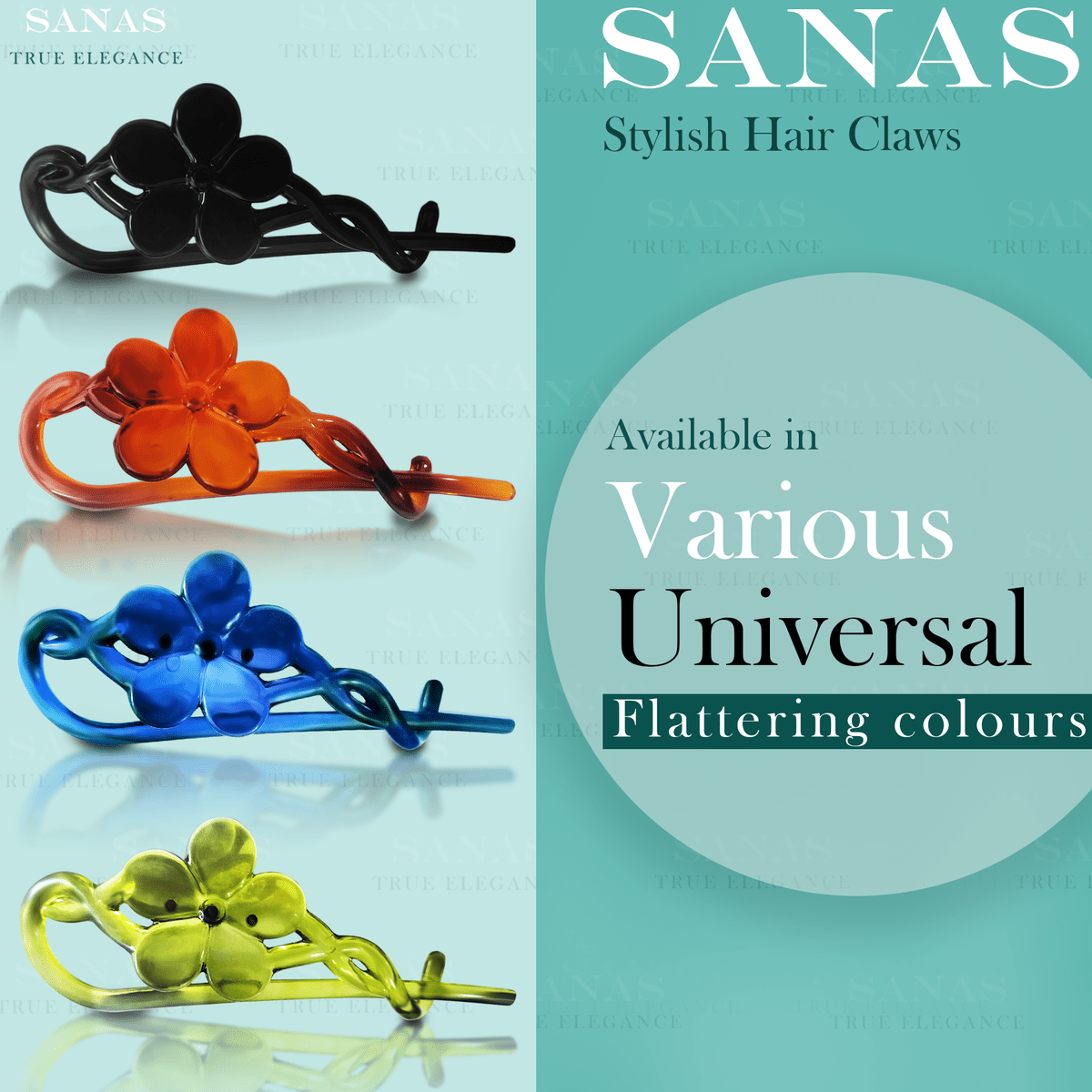 Sanas Flower Twisted Hair Clip - 4Pcs